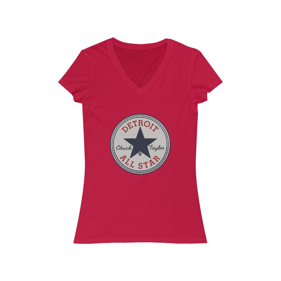 Detroit All Star Women's Jersey Short Sleeve V-Neck Tee