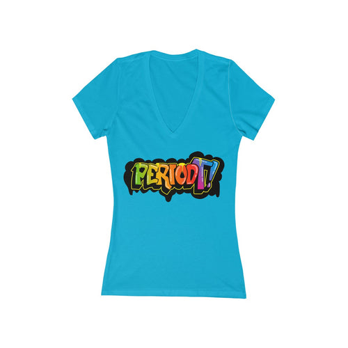 PeriodT! Women's Jersey Short Sleeve Deep V-Neck Tee