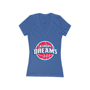 Pistons Kloudy Women's Jersey Short Sleeve Deep V-Neck Tee