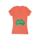 Women's Jersey Plug Short Sleeve Deep V-Neck Tee