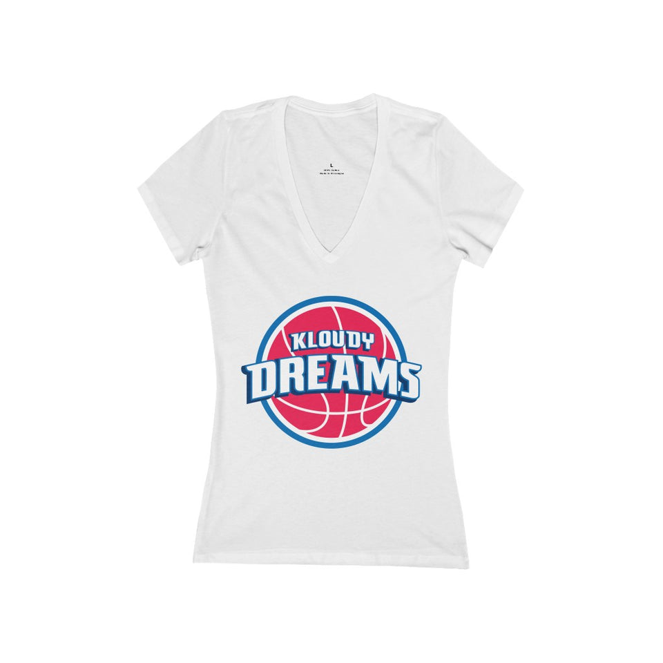 Pistons Kloudy Women's Jersey Short Sleeve Deep V-Neck Tee