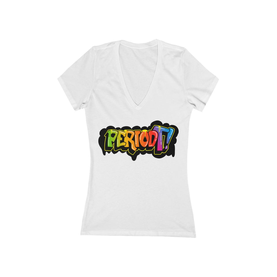 PeriodT! Women's Jersey Short Sleeve Deep V-Neck Tee