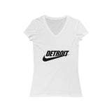 Detroit Check Women's Jersey Short Sleeve V-Neck Tee