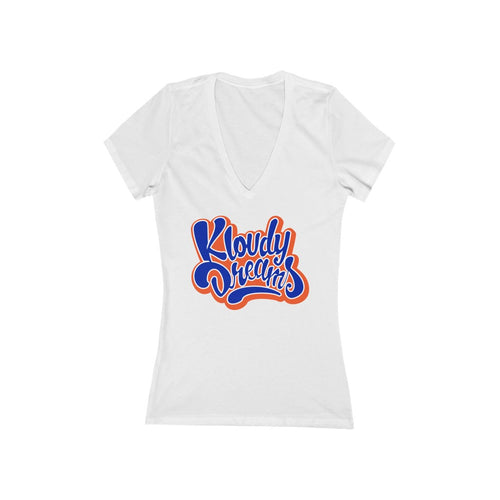 Kloudy gator Women's Jersey Short Sleeve Deep V-Neck Tee